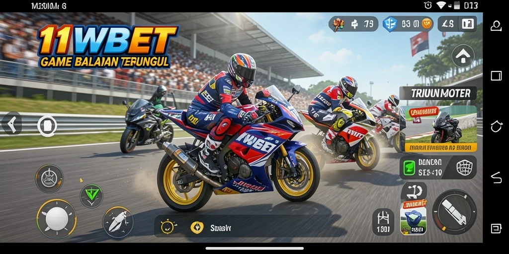 Screenshot menampilkan aksi balapan seru di 11WBET.