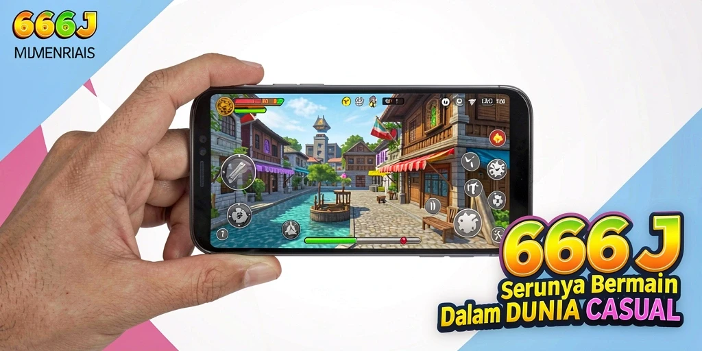 Tampilan gameplay seru dalam 666J dengan grafis yang cerah.