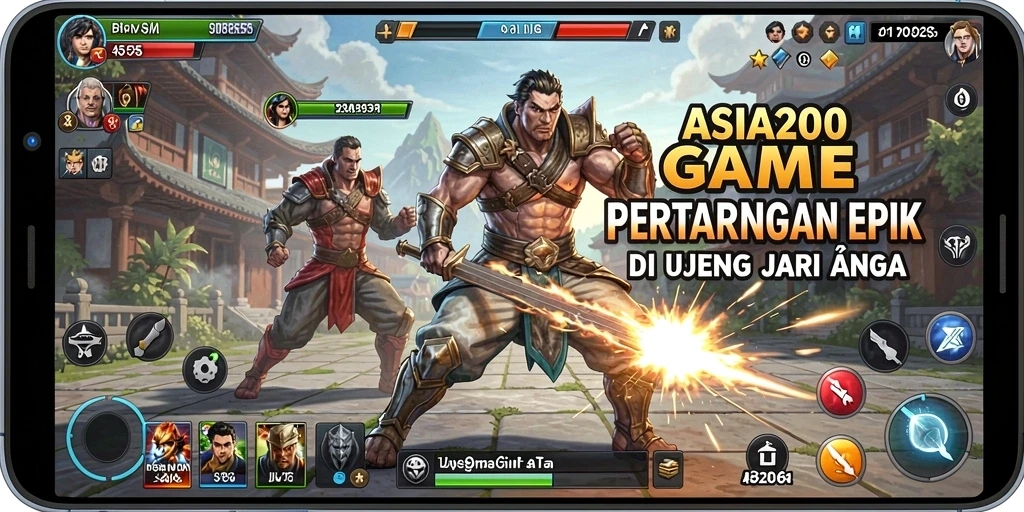 Gameplay seru ASIA200 yang menampilkan pertarungan antar karakter.