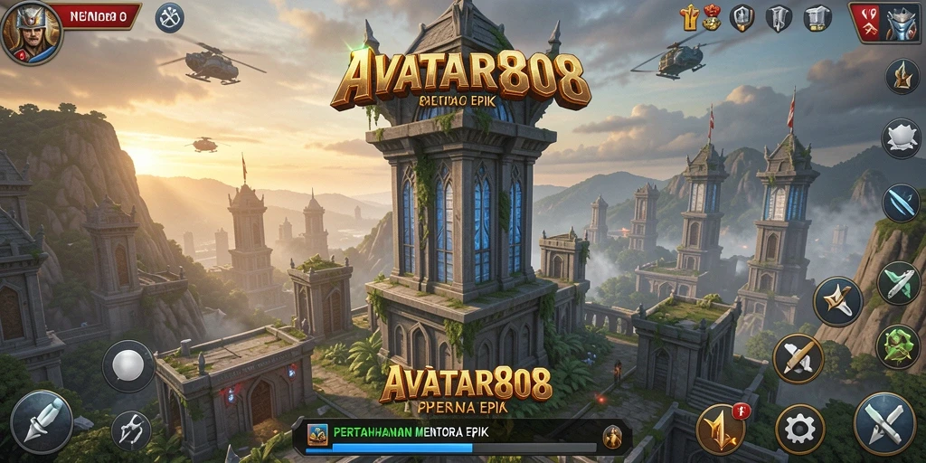 Screenshot gameplay menunjukkan menara dengan grafis menakjubkan.