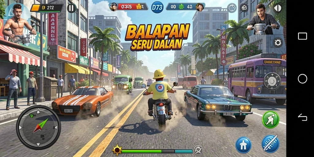 Tampilan gameplay D73 yang menegangkan dan penuh aksi.