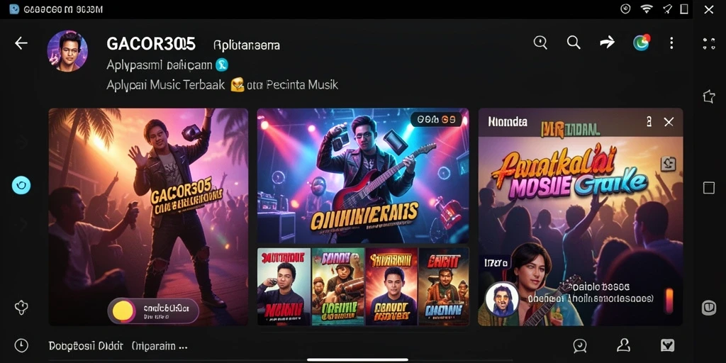 Tampilan gameplay GACOR305 dengan berbagai lagu menarik.