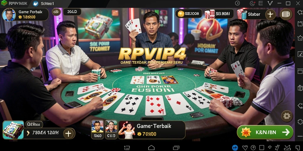 Tampilan gameplay Poker di RPVIP4 yang seru dan menegangkan.