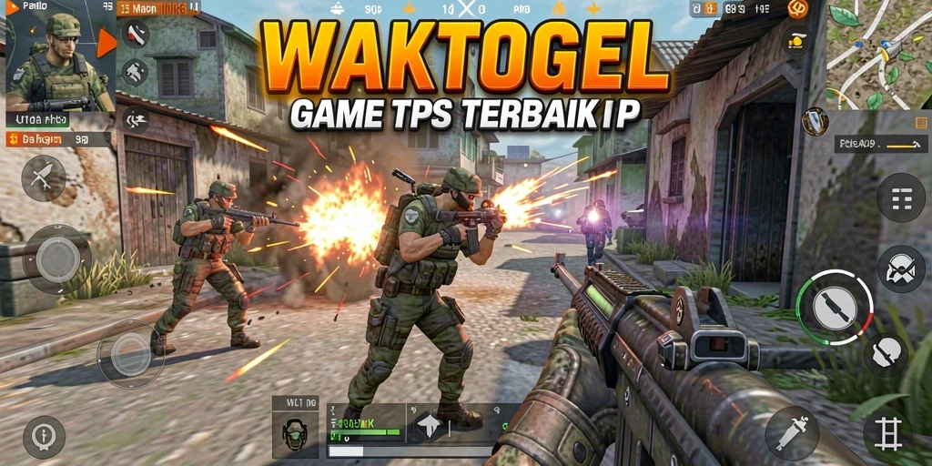 Tampilan gameplay WAKTOGEL dengan aksi tembak-menembak yang seru.